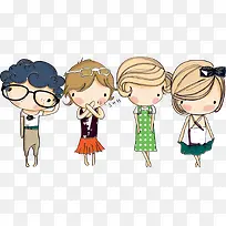 矢量卡通可爱女孩子-空若网 矢量卡通可爱女孩子-空若网