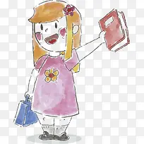 手绘可爱女孩子-空若网 手绘可爱女孩子-空若网