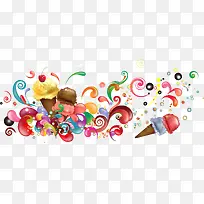 手绘多彩冰激淋-空若网 手绘多彩冰激淋-空若网