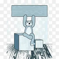 蓝色小熊矢量卡片背景底纹素材-空若网 蓝色小熊矢量卡片背景底纹素材-空若网