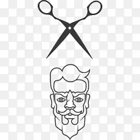 Adobe插画-剪刀和老人头-空若网 Adobe插画-剪刀和老人头-空若网