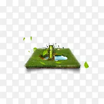 手绘草坪插画素材-空若网 手绘草坪插画素材-空若网