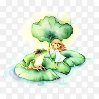 荷叶上的女孩-空若网 荷叶上的女孩-空若网