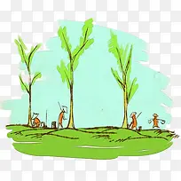 手绘农耕插画-空若网 手绘农耕插画-空若网