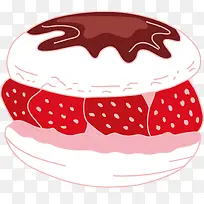 矢量草莓夹心派甜点素材-空若网 矢量草莓夹心派甜点素材-空若网