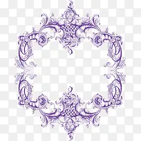 古典紫色花纹边框-空若网 古典紫色花纹边框-空若网