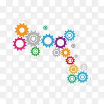 矢量彩色齿轮图案-空若网 矢量彩色齿轮图案-空若网