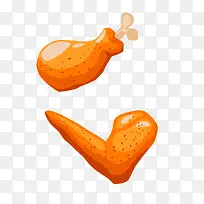 炸鸡鸡腿矢量食物-空若网 炸鸡鸡腿矢量食物-空若网