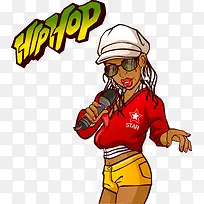 卡通嘻哈黑人歌手矢量-空若网 卡通嘻哈黑人歌手矢量-空若网