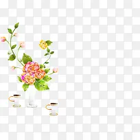 手绘淡雅彩色玫瑰花-空若网 手绘淡雅彩色玫瑰花-空若网