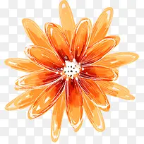 橙色花朵油画素材-空若网 橙色花朵油画素材-空若网