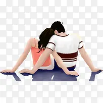 七夕情侣背影插画人物插画-空若网 七夕情侣背影插画人物插画-空若网