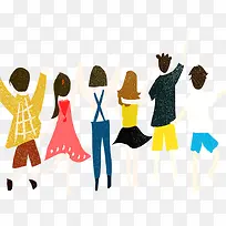 毕业季人物插画装饰-空若网 毕业季人物插画装饰-空若网