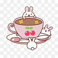 兔子咖啡卡通图案-空若网 兔子咖啡卡通图案-空若网