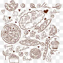 手绘甜点 手绘披萨-空若网 手绘甜点 手绘披萨-空若网