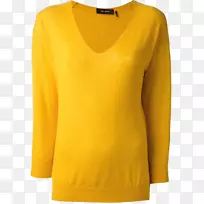 长袖t恤肩衬衫-黄色-空若网 长袖t恤肩衬衫-黄色-空若网