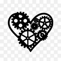黑色爱心齿轮-空若网 黑色爱心齿轮-空若网