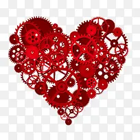 红色高清齿轮爱心-空若网 红色高清齿轮爱心-空若网
