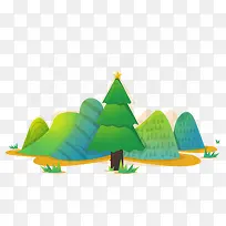 扁平插画树林-空若网 扁平插画树林-空若网