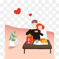 情人节主题可爱插画相爱的人相拥-空若网 情人节主题可爱插画相爱的人相拥-空若网