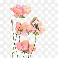 水彩梦幻花纹女性图案-空若网 水彩梦幻花纹女性图案-空若网