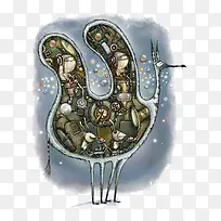 创意欧美风鸟类插画-空若网 创意欧美风鸟类插画-空若网