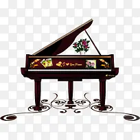 矢量手绘复古钢琴-空若网 矢量手绘复古钢琴-空若网