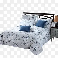 白色的碎花创意家纺床-空若网 白色的碎花创意家纺床-空若网