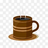 咖啡色马克杯咖啡爱心饮料手绘牛-空若网 咖啡色马克杯咖啡爱心饮料手绘牛-空若网