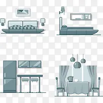 日常家具矢量素材-空若网 日常家具矢量素材-空若网