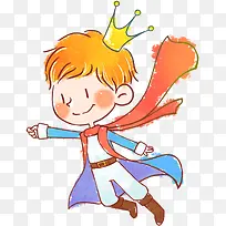 彩色手绘王冠小王子-空若网 彩色手绘王冠小王子-空若网