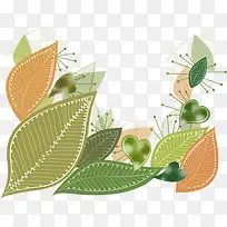 树枝花朵植物矢量装饰图-空若网 树枝花朵植物矢量装饰图-空若网