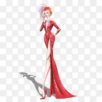 性感服装女模特插画-空若网 性感服装女模特插画-空若网