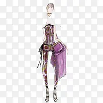 时尚女装手绘设计稿-空若网 时尚女装手绘设计稿-空若网