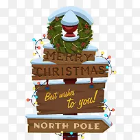 圣诞快乐指向牌-空若网 圣诞快乐指向牌-空若网