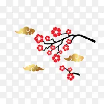红色矢量梅花下载-空若网 红色矢量梅花下载-空若网