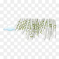 矢量手绘柳树素材-空若网 矢量手绘柳树素材-空若网