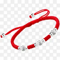 红色手绳银手链-空若网 红色手绳银手链-空若网