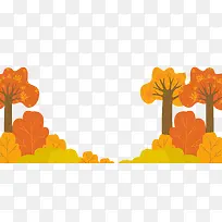 手绘卡通黄色树木树叶-空若网 手绘卡通黄色树木树叶-空若网