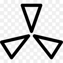 三个三角形形成一个三角形图标-空若网 三个三角形形成一个三角形图标-空若网
