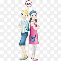 背靠背等公交的情侣-空若网 背靠背等公交的情侣-空若网