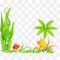 小草蘑菇装饰-空若网 小草蘑菇装饰-空若网