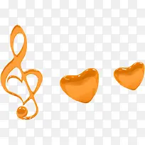 橙色晶体爱心音符七夕情人节-空若网 橙色晶体爱心音符七夕情人节-空若网