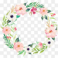 水彩圆形花环14-空若网 水彩圆形花环14-空若网