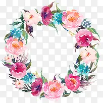 水彩圆形花环21-空若网 水彩圆形花环21-空若网