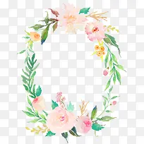 水彩圆形花环20-空若网 水彩圆形花环20-空若网
