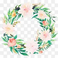 水彩圆形花环09-空若网 水彩圆形花环09-空若网