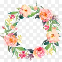 水彩圆形花环03-空若网 水彩圆形花环03-空若网