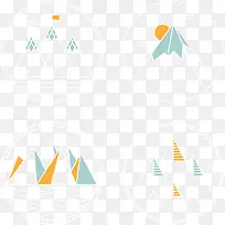 4款创意山峰标签矢量素材-空若网 4款创意山峰标签矢量素材-空若网
