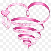 粉色爱心飘带-空若网 粉色爱心飘带-空若网